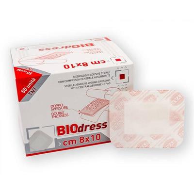 MEDICAZIONE ADESIVA BIODRESS STERILE TNT 8x10CM CONF. 50