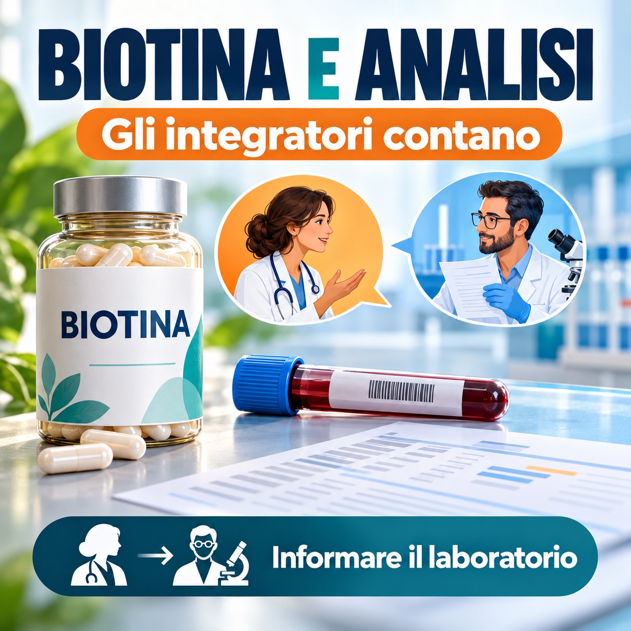 Biotina e analisi: comunicare al laboratorio gli integratori assunti